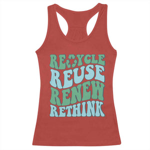Recycle Reuse Renew Rethink Racerback Tank Top Eco Friendly Earth Day TS12 Red Print Your Wear