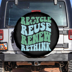 Recycle Reuse Renew Rethink Spare Tire Cover Eco Friendly Earth Day TS12 No hole Black Print Your Wear