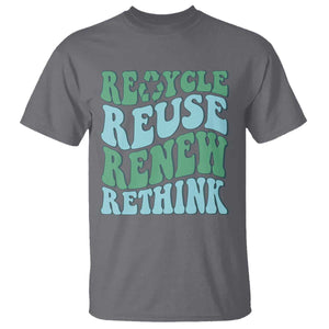 Recycle Reuse Renew Rethink T Shirt Eco Friendly Earth Day TS12 Charcoal Print Your Wear
