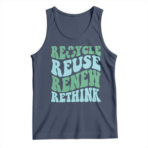 Recycle Reuse Renew Rethink Tank Top Eco Friendly Earth Day TS12 Navy Print Your Wear