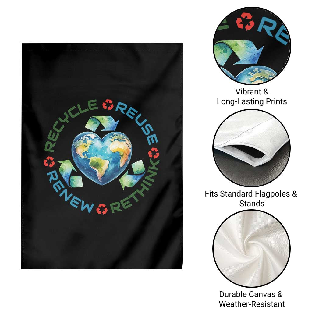 Recycle Reuse Renew Rethink Garden Flag Zero Waste Life TS12 Print Your Wear