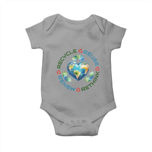 Recycle Reuse Renew Rethink Baby Onesie Zero Waste Life TS12 Sport Gray Print Your Wear