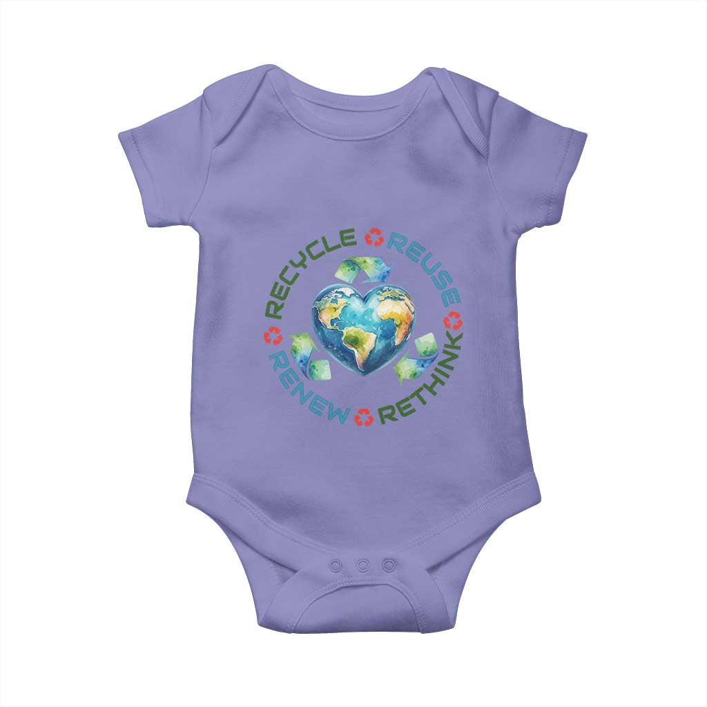 Recycle Reuse Renew Rethink Baby Onesie Zero Waste Life TS12 Violet Print Your Wear