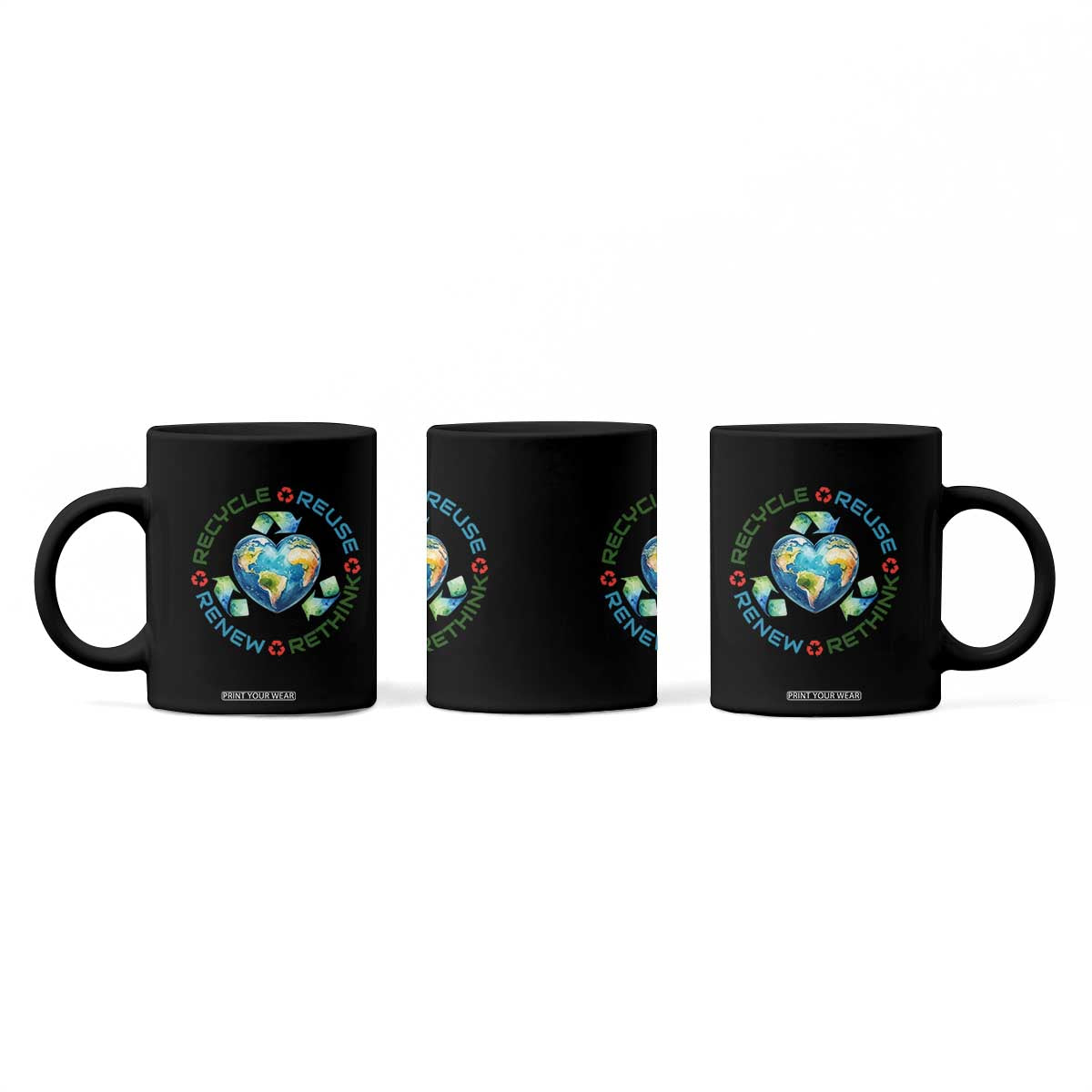 Recycle Reuse Renew Rethink Coffee Mug Zero Waste Life TS12 Print Your Wear