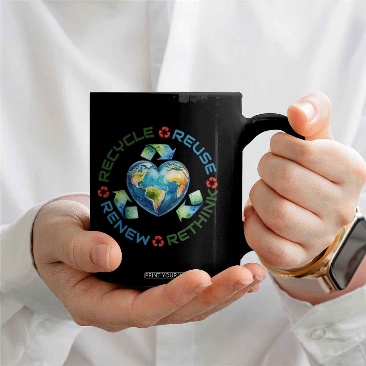 Recycle Reuse Renew Rethink Coffee Mug Zero Waste Life TS12 Print Your Wear