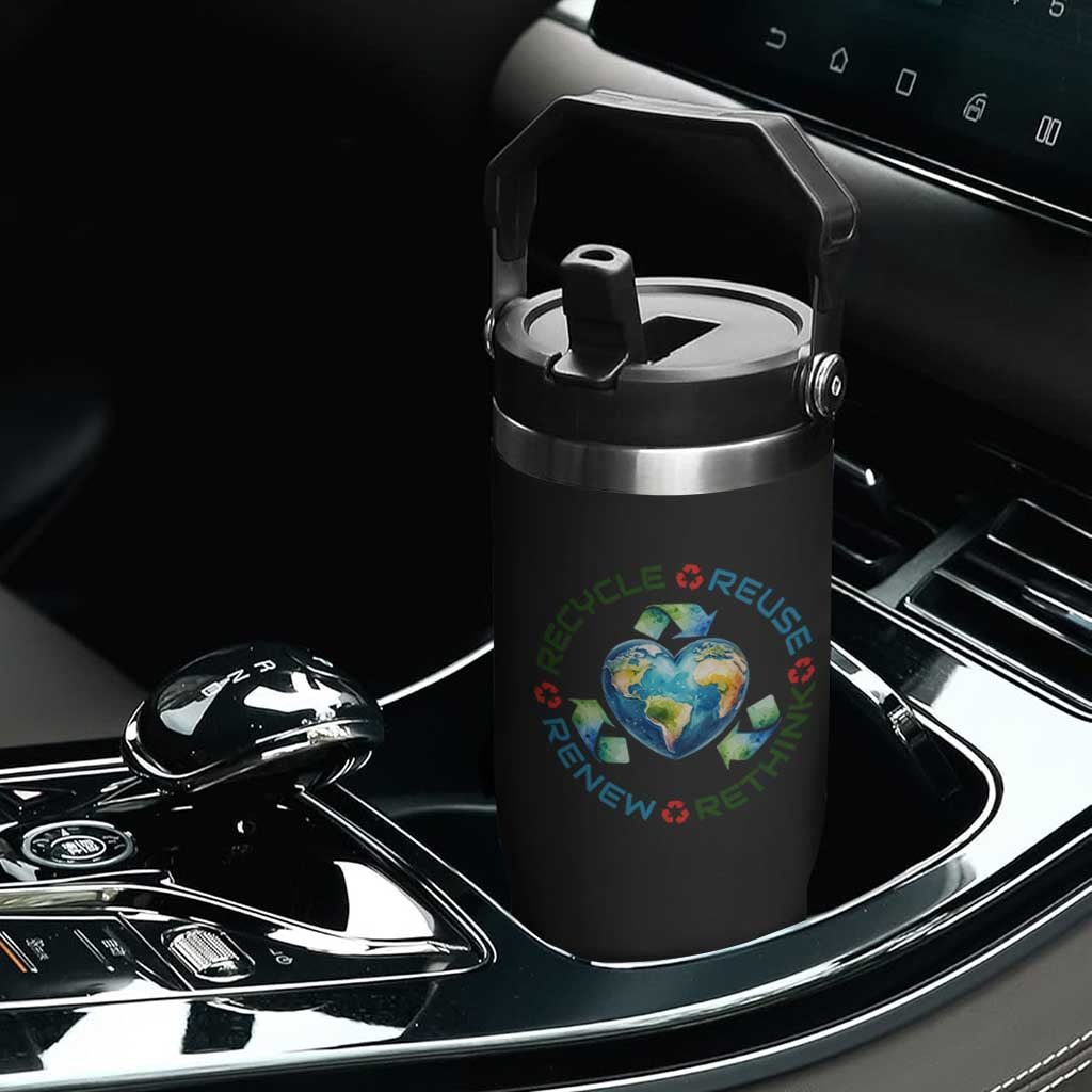Recycle Reuse Renew Rethink Flip Straw Tumbler Zero Waste Life TS12 Print Your Wear