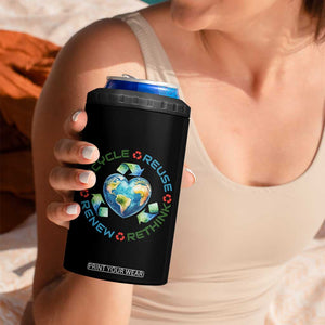 Recycle Reuse Renew Rethink 4 in 1 Can Cooler Tumbler Zero Waste Life TS12 Print Your Wear
