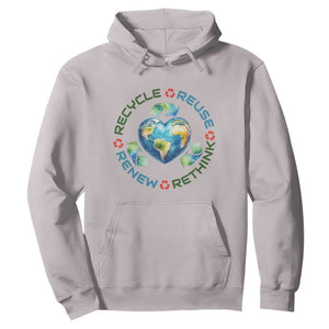 Recycle Reuse Renew Rethink Hoodie Zero Waste Life TS12 Ice Gray Print Your Wear