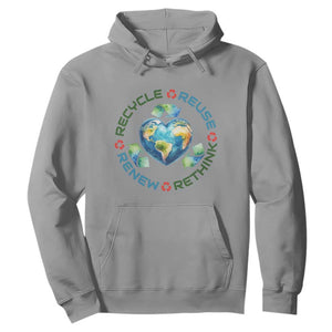 Recycle Reuse Renew Rethink Hoodie Zero Waste Life TS12 Sport Gray Print Your Wear