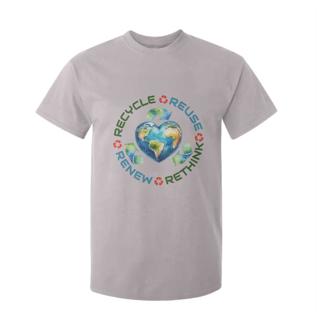 Recycle Reuse Renew Rethink T Shirt For Kid Zero Waste Life TS12 Ice Gray Print Your Wear