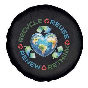 Recycle Reuse Renew Rethink Spare Tire Cover Zero Waste Life TS12 Print Your Wear
