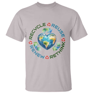 Recycle Reuse Renew Rethink T Shirt Zero Waste Life TS12 Ice Gray Print Your Wear