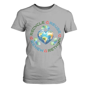 Recycle Reuse Renew Rethink T Shirt For Women Zero Waste Life TS12 Sport Gray Print Your Wear