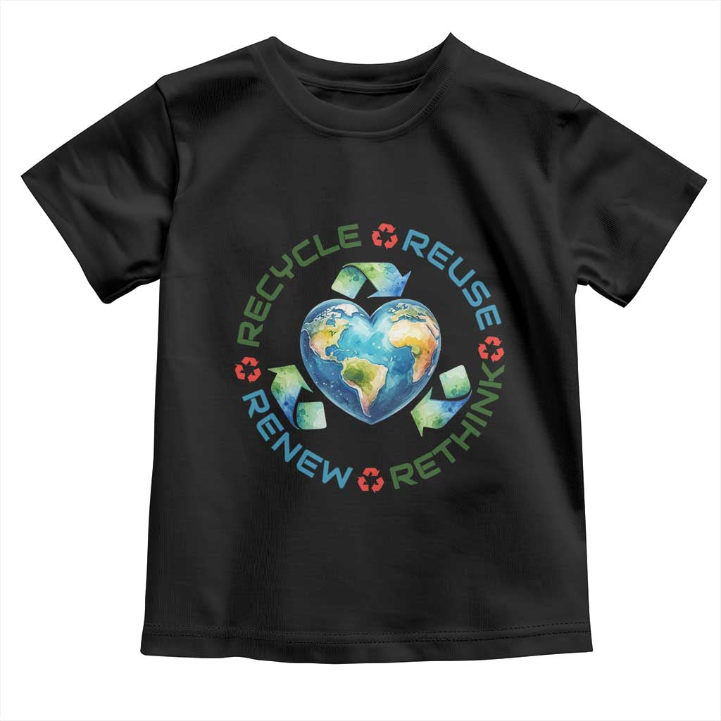 Recycle Reuse Renew Rethink Toddler T Shirt Zero Waste Life TS12 Black Print Your Wear