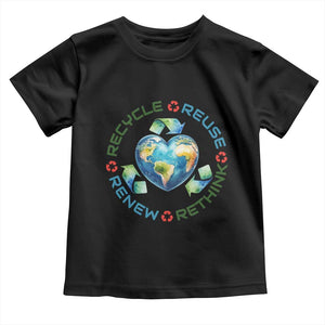 Recycle Reuse Renew Rethink Toddler T Shirt Zero Waste Life TS12 Black Print Your Wear