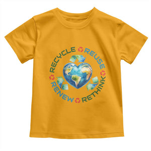 Recycle Reuse Renew Rethink Toddler T Shirt Zero Waste Life TS12 Gold Print Your Wear