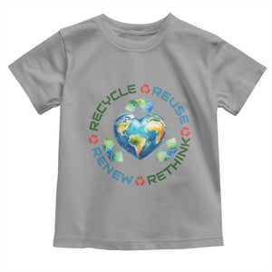 Recycle Reuse Renew Rethink Toddler T Shirt Zero Waste Life TS12 Sport Gray Print Your Wear