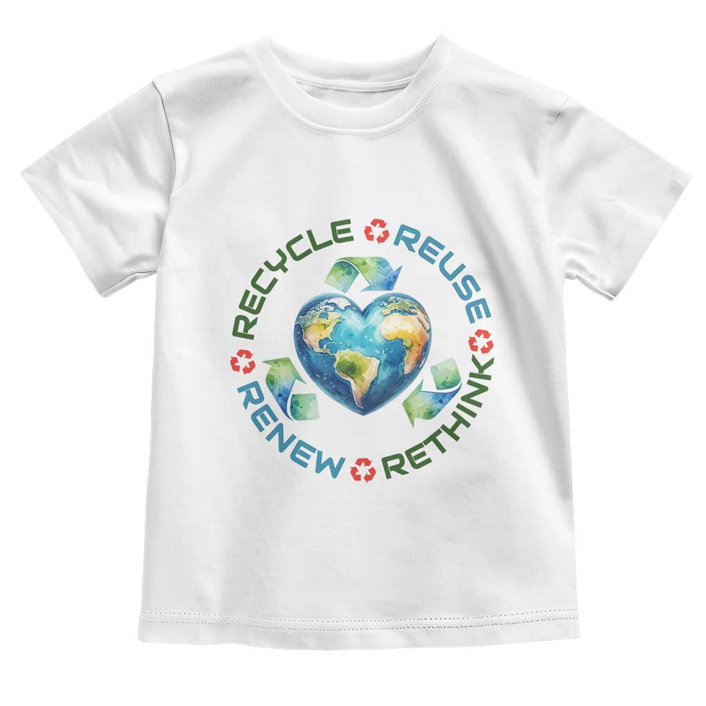 Recycle Reuse Renew Rethink Toddler T Shirt Zero Waste Life TS12 White Print Your Wear