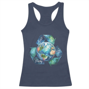 Earth Day Dont Be Trashy Racerback Tank Top Environmental Awareness Gift TS12 Navy Print Your Wear