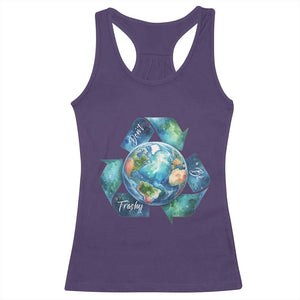 Earth Day Dont Be Trashy Racerback Tank Top Environmental Awareness Gift TS12 Purple Print Your Wear