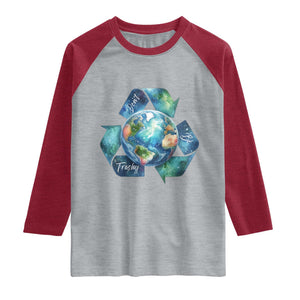 Earth Day Dont Be Trashy Raglan Shirt Environmental Awareness Gift TS12 Heather Gray Heather Red Print Your Wear