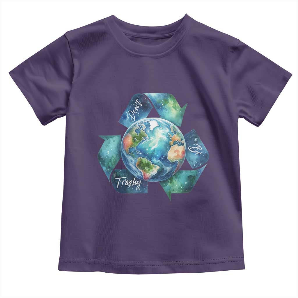 Earth Day Dont Be Trashy Toddler T Shirt Environmental Awareness Gift TS12 Purple Print Your Wear