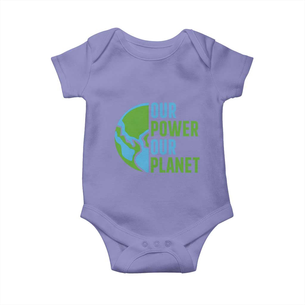 Our Power Our Planet Baby Onesie Earth Day Words Environmentalist Gift TS12 Violet Print Your Wear