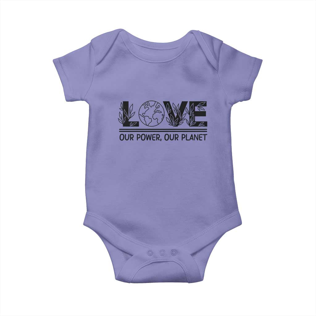 Earth Day 2026 Baby Onesie Our Power Our Planet TS12 Violet Print Your Wear