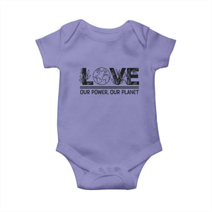 Earth Day 2026 Baby Onesie Our Power Our Planet TS12 Violet Print Your Wear