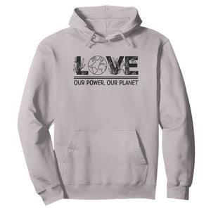 Earth Day 2026 Hoodie Our Power Our Planet TS12 Ice Gray Print Your Wear