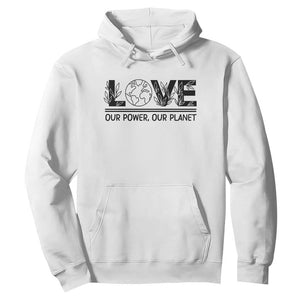Earth Day 2026 Hoodie Our Power Our Planet TS12 White Print Your Wear