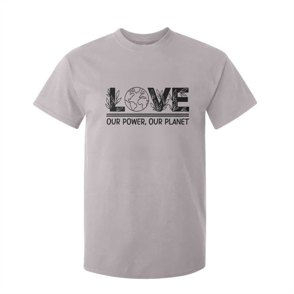 Earth Day 2026 T Shirt For Kid Our Power Our Planet TS12 Ice Gray Print Your Wear