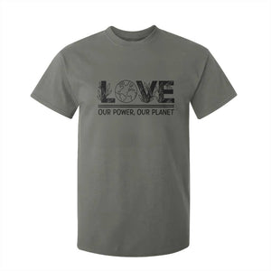 Earth Day 2026 T Shirt For Kid Our Power Our Planet TS12 Military Green Print Your Wear