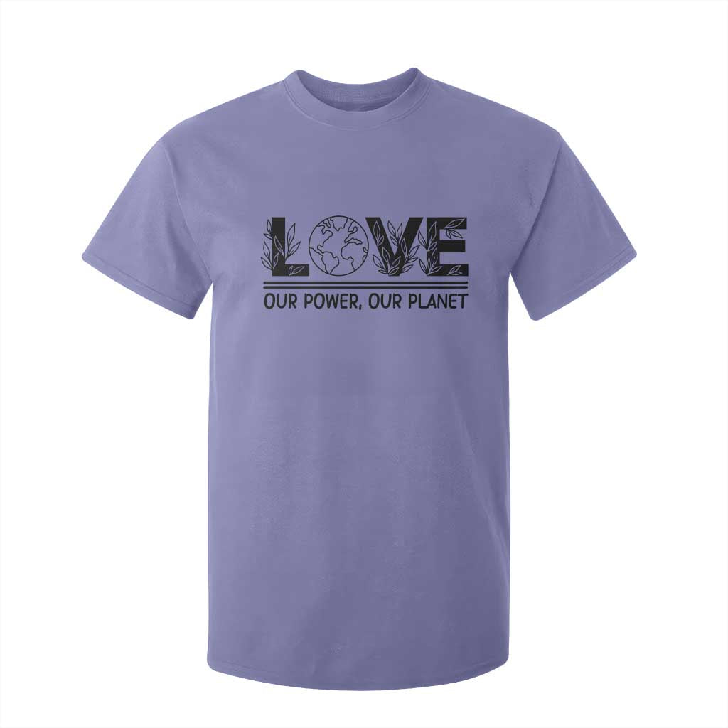 Earth Day 2026 T Shirt For Kid Our Power Our Planet TS12 Violet Print Your Wear