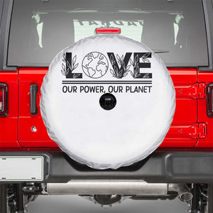 Earth Day 2026 Spare Tire Cover Our Power Our Planet TS12 White Print Your Wear
