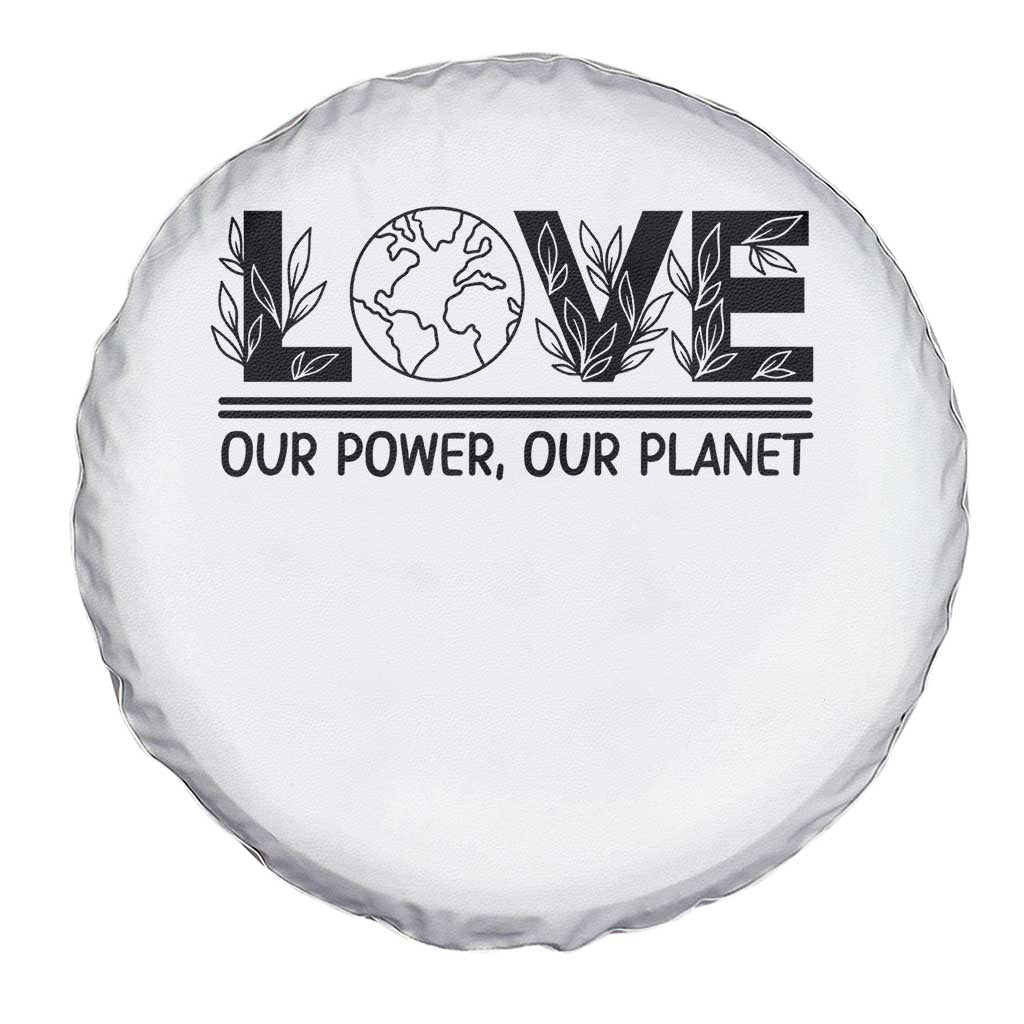 Earth Day 2026 Spare Tire Cover Our Power Our Planet TS12 Print Your Wear
