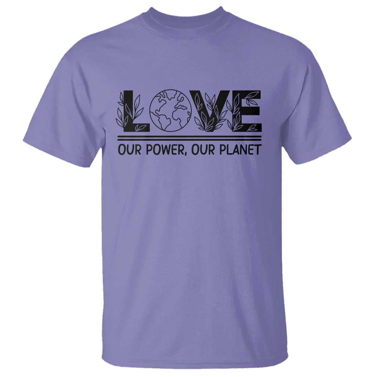 Earth Day 2026 T Shirt Our Power Our Planet TS12 Violet Print Your Wear