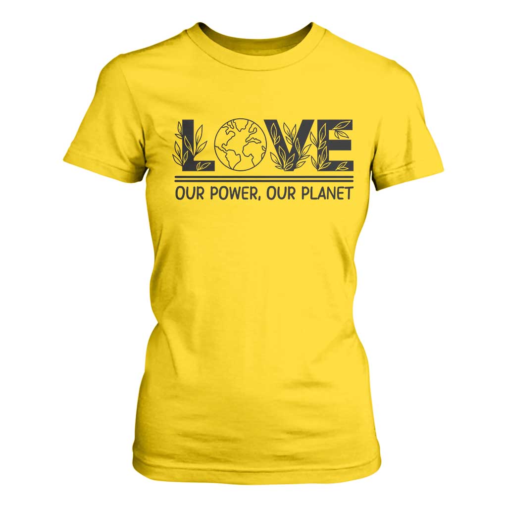Earth Day 2026 T Shirt For Women Our Power Our Planet TS12 Daisy Print Your Wear