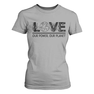 Earth Day 2026 T Shirt For Women Our Power Our Planet TS12 Sport Gray Print Your Wear