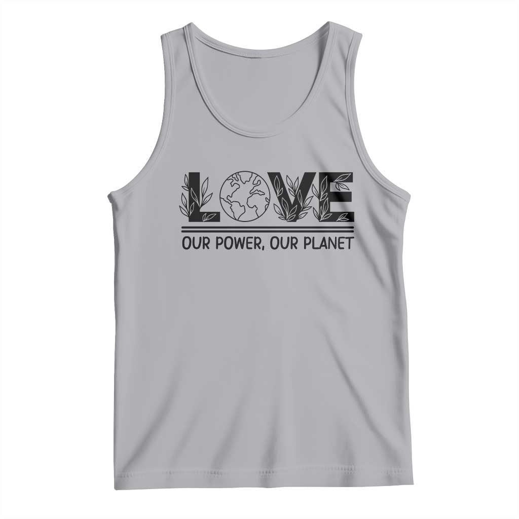 Earth Day 2026 Tank Top Our Power Our Planet TS12 Athletic Heather Print Your Wear