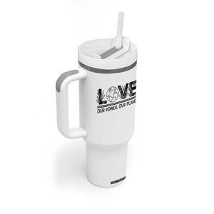 Earth Day 2026 Tumbler With Handle Our Power Our Planet TS12 Print Your Wear