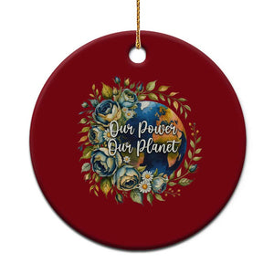 Save The Planet Earth Day Ceramic Ornament Our Power Our Planet TS12 1pc Red Print Your Wear
