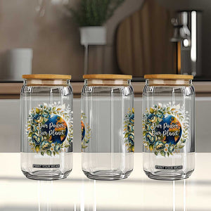 Save The Planet Earth Day Glass Can Our Power Our Planet TS12 Print Your Wear