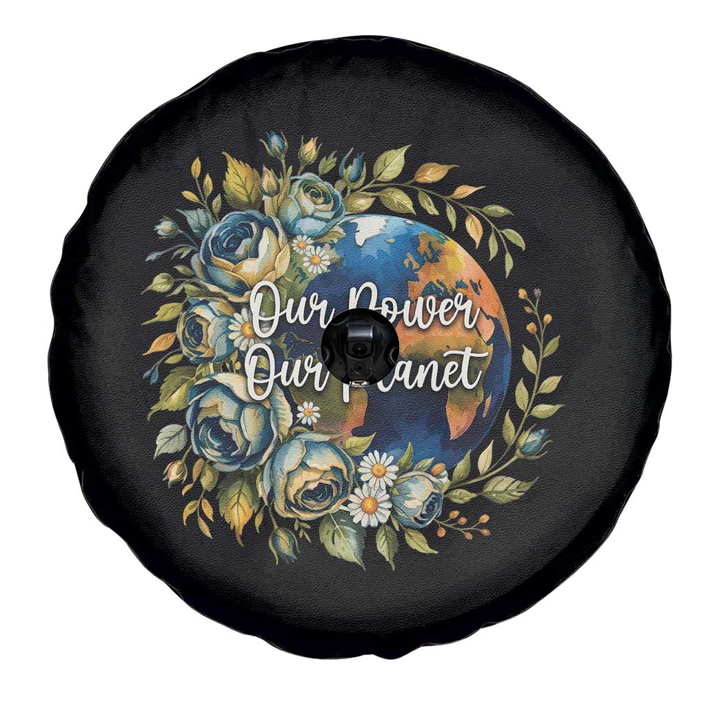 Save The Planet Earth Day Spare Tire Cover Our Power Our Planet TS12 Print Your Wear