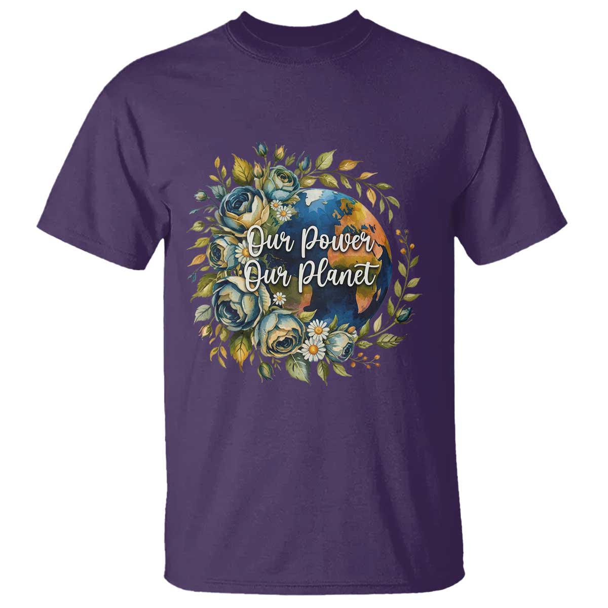 Save The Planet Earth Day T Shirt Our Power Our Planet TS12 Purple Print Your Wear