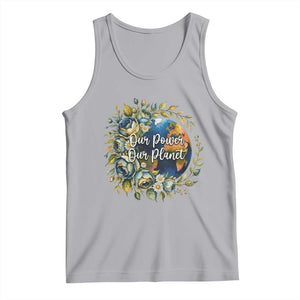 Save The Planet Earth Day Tank Top Our Power Our Planet TS12 Athletic Heather Print Your Wear