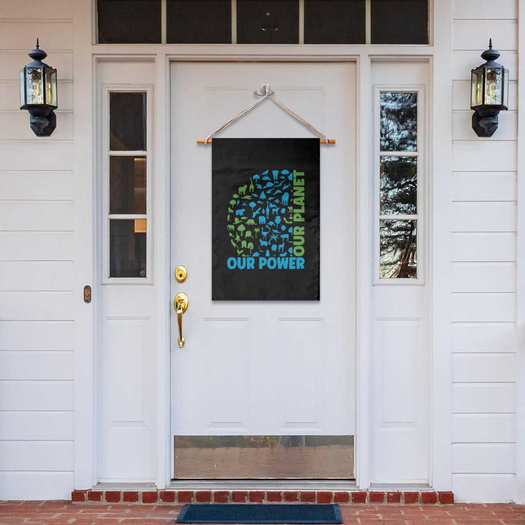 Earth Day Environmental Activism Garden Flag Our Power Our Planet TS12 Print Your Wear