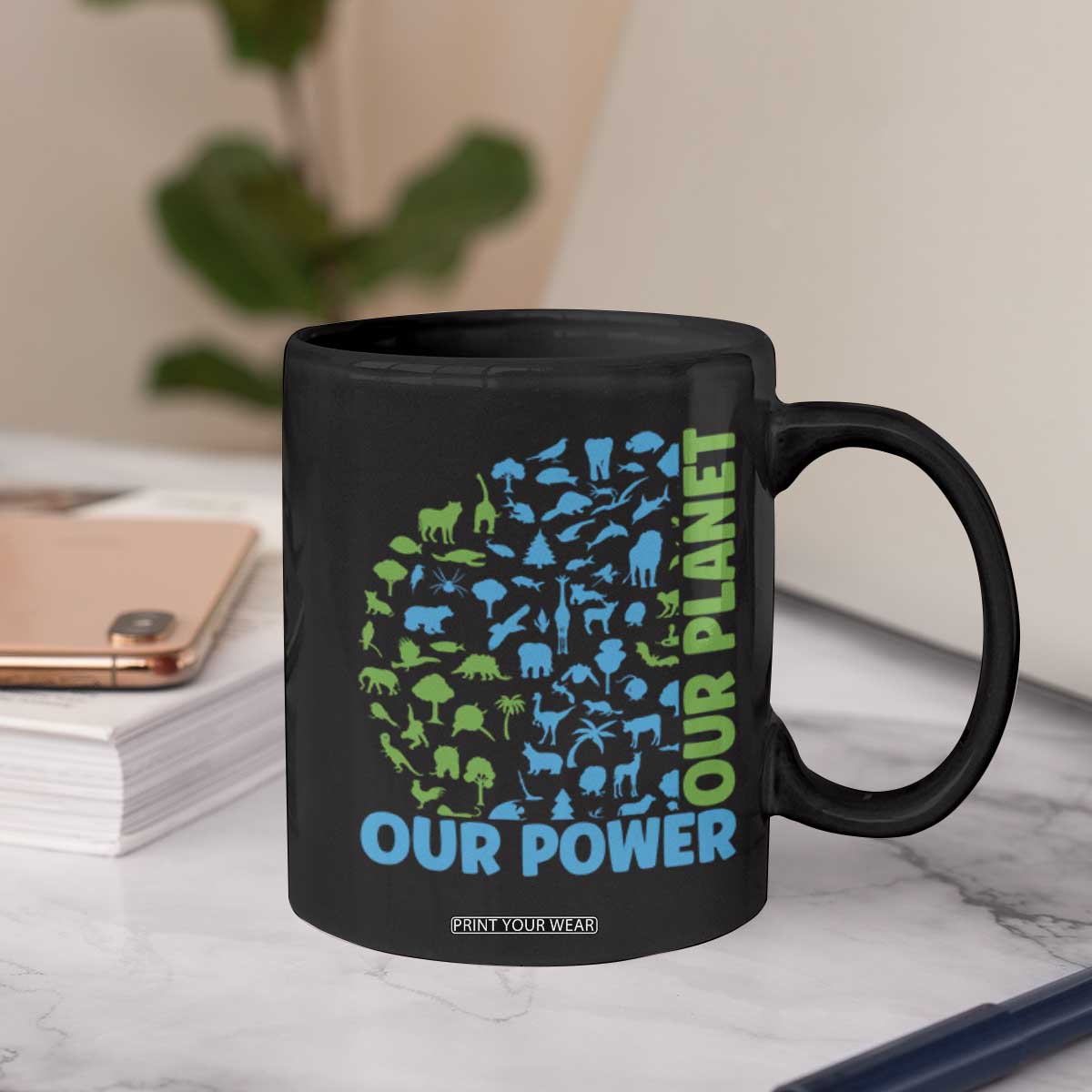 Earth Day Environmental Activism Coffee Mug Our Power Our Planet TS12 Print Your Wear