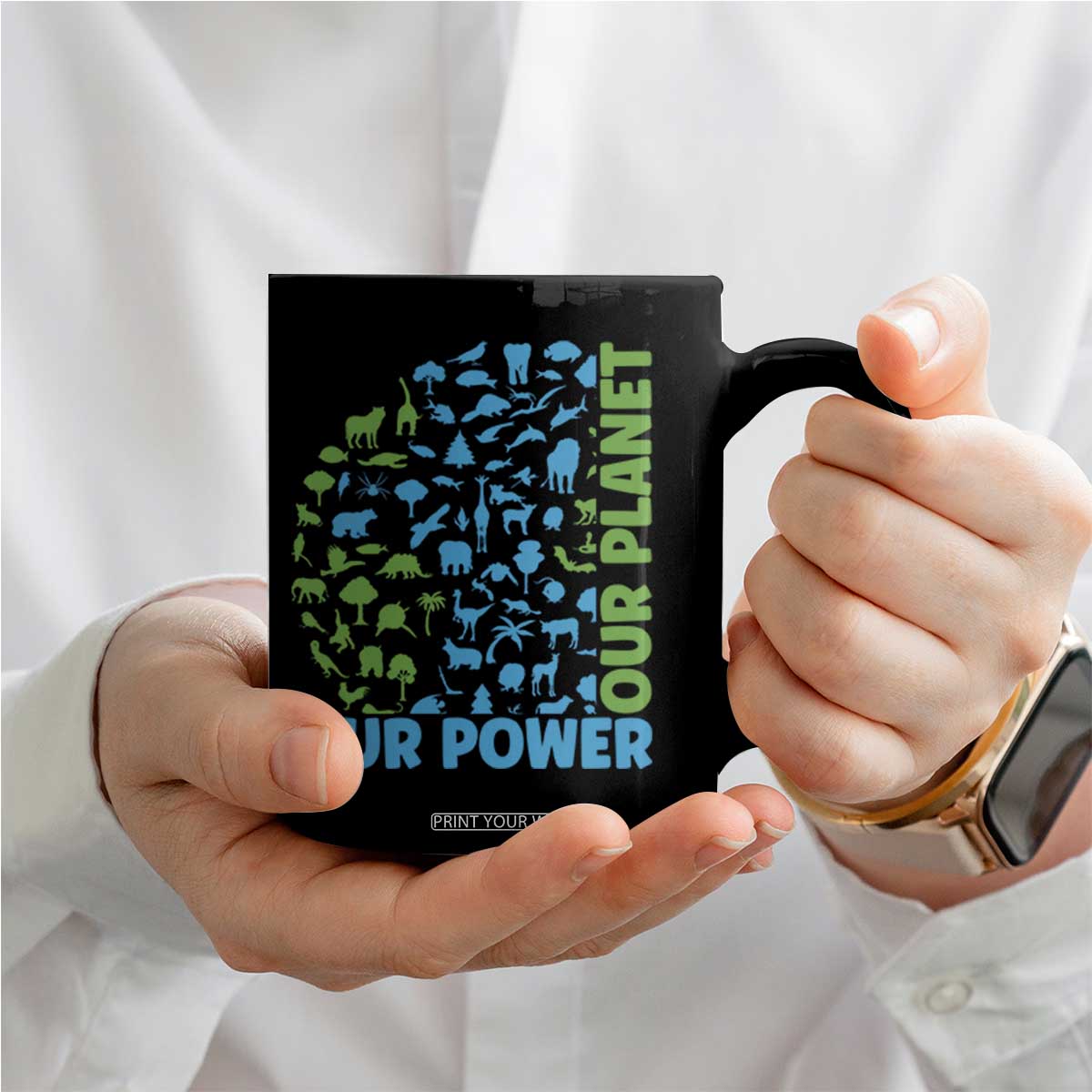 Earth Day Environmental Activism Coffee Mug Our Power Our Planet TS12 Print Your Wear