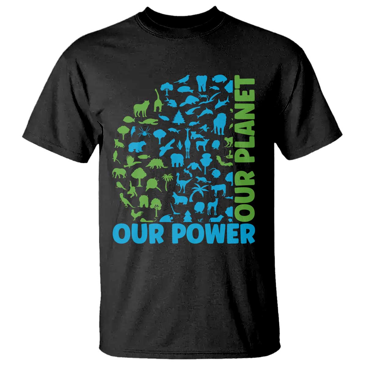 Earth Day Environmental Activism T Shirt Our Power Our Planet TS12 Black Print Your Wear